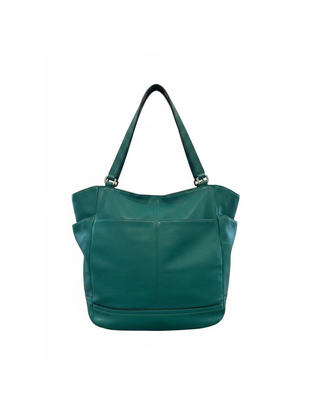 Authentic Coach Park North South Tote Bag – Bright Jade Teal Leather
